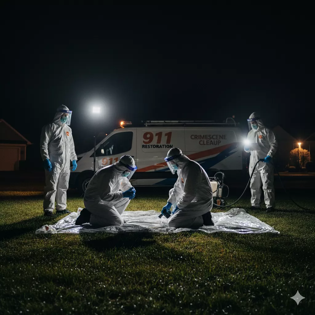 Crime scene cleanup professional