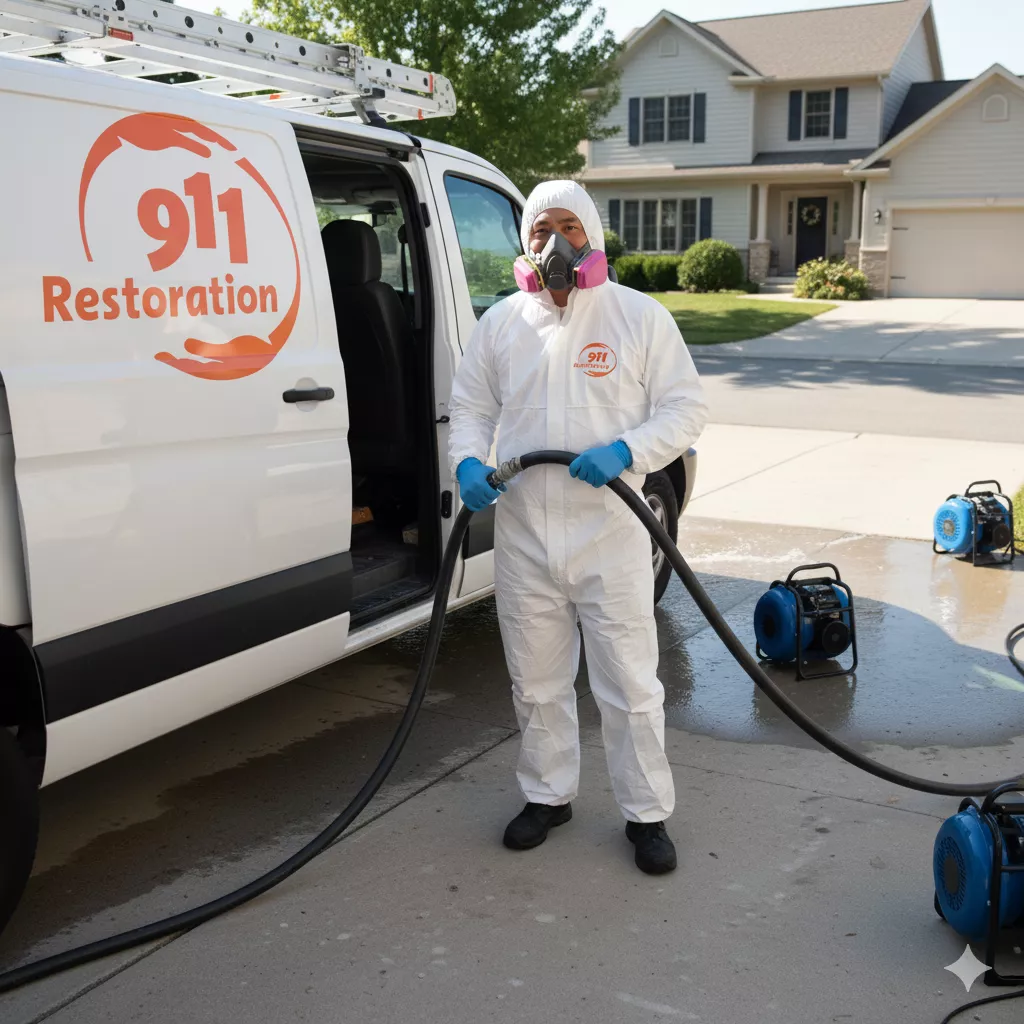 Sewage cleanup professional